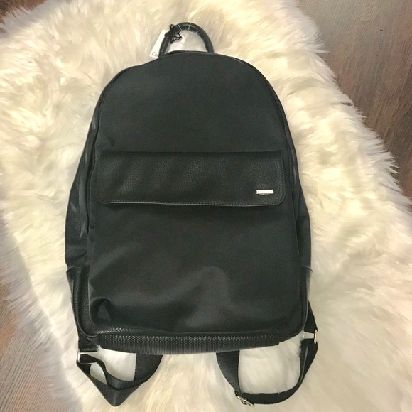 calvin klein black nylon backpack